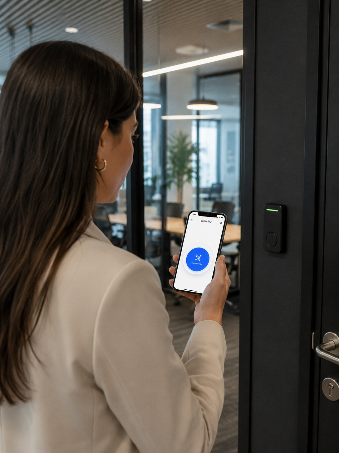 Unlocking an office door with the Secur8ID app